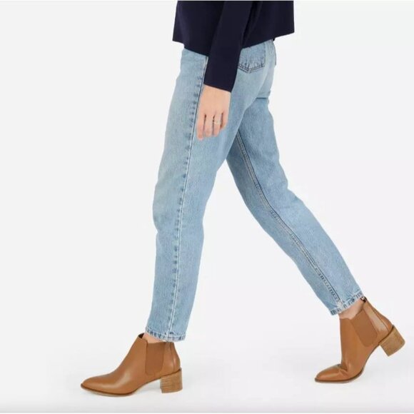 EVERLANE The Heel Boot Cognac Brown Leather Block Heel Ankle Boots, Size 6.5 - Picture 14 of 15